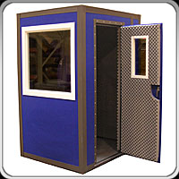 blue vocal booth, blue sound booth, blue recording booth